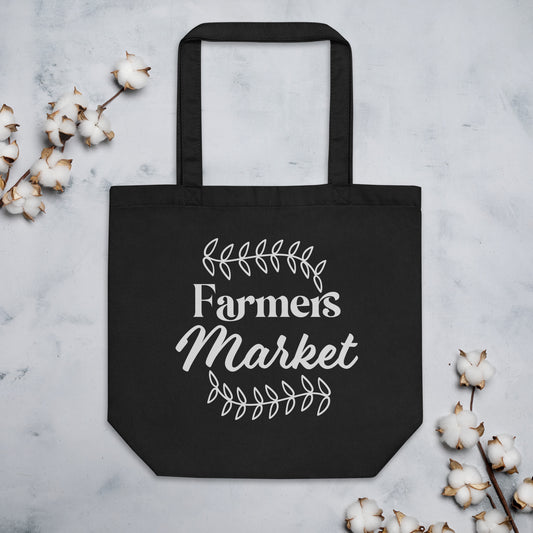 Farmers Market Organic Tote Bag - Black