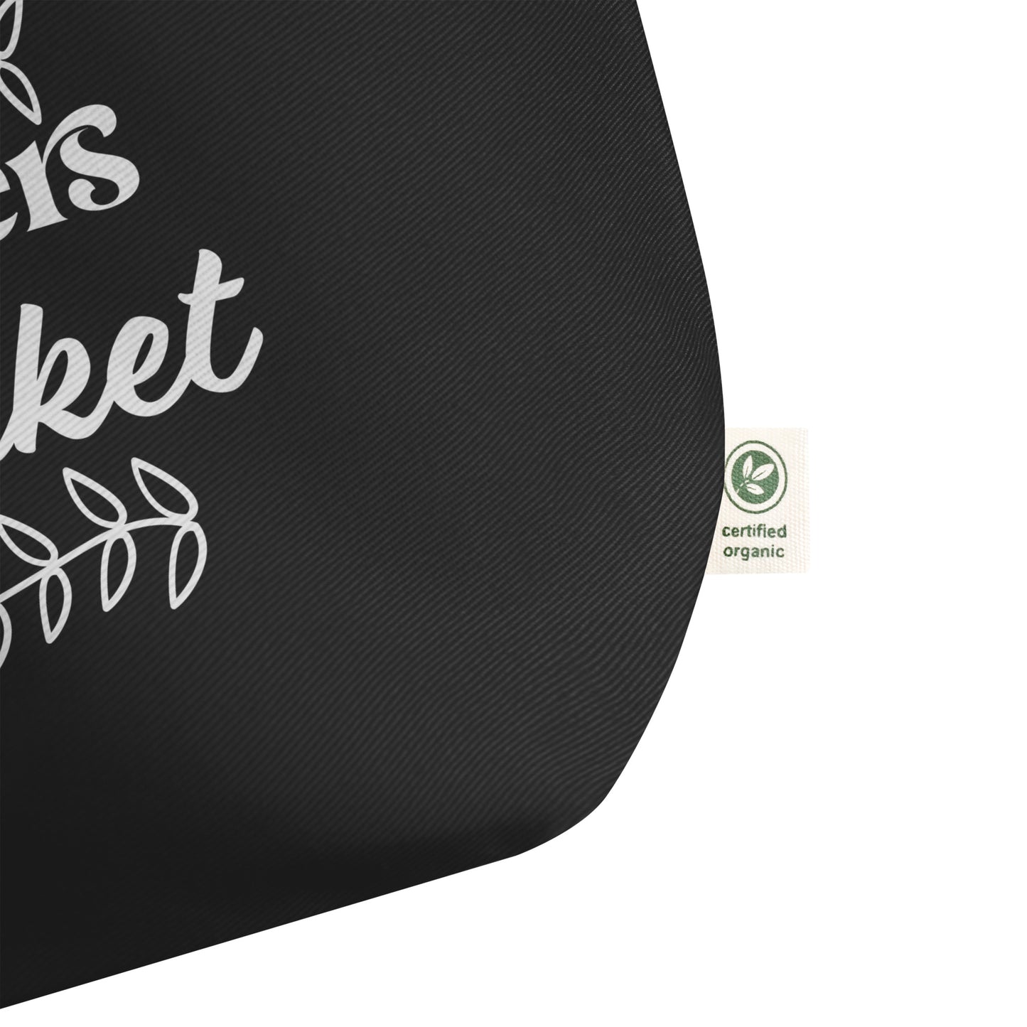 Farmers Market Organic Tote Bag - Black -Large