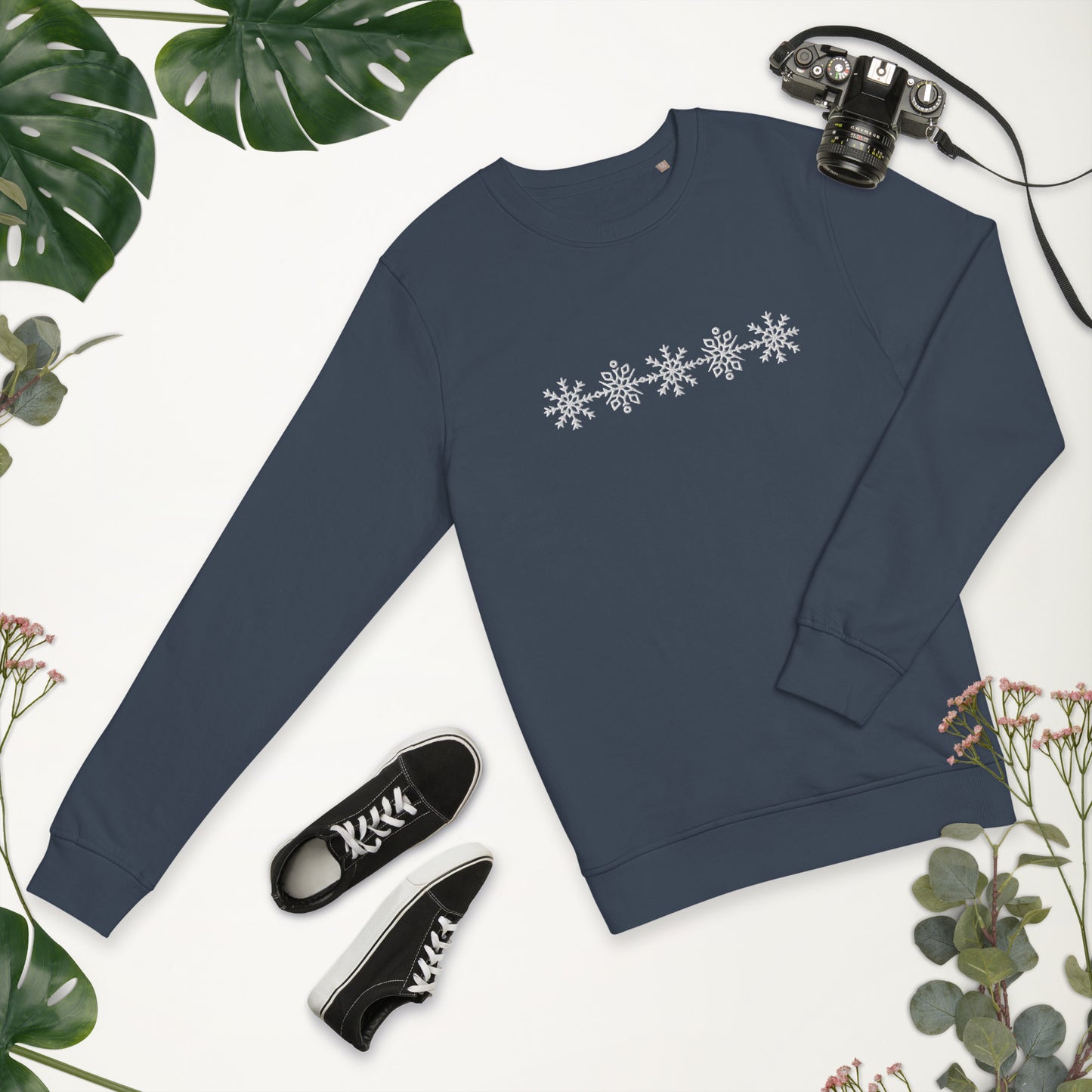 Snowflake Embroidered Organic Sweatshirt - Unisex