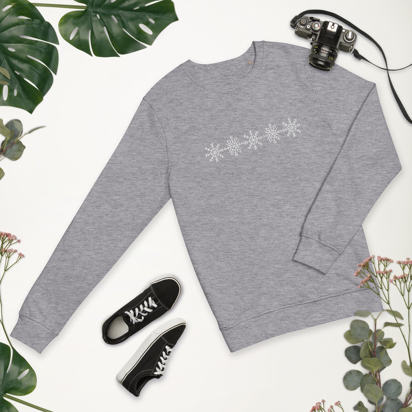 Snowflake Embroidered Organic Sweatshirt - Unisex