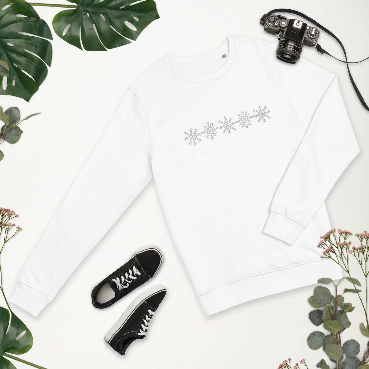 Snowflake Embroidered Organic Sweatshirt - Unisex